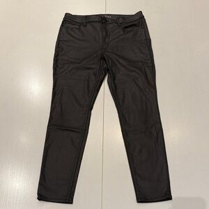 White House Black Market Black Faux Leather Skinny